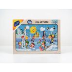 Playwood Ahşap Eğitici Puzzle 4 Adet 34X24 cm 20 Parça - Kış Mevsimi