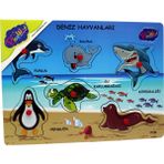 Playwood Ahşap Tutmalı Deniz Canlıları Puzzle
