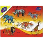Playwood Ahşap Tutmalı Vahşi Hayvanlar Puzzle