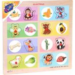 Playwood Hangi Hayvan Ne Yer ONY361 +3 Yaş Ahşap Tutmalı Eşleştirme Oyunu