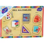Playwood Marka: Ahşap Tutmalı Okul Malzemeleri Puzzle : Ahşap Oyuncaklar
