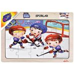 Playwood Sporlar Boyut 4'lü Ahşap Eğitici Puzzle