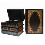 PLAZOTTA 2 Paket Dekoratif Kitap Kutuları Ahşap Antika Kitap Dekorasyonları Vintage Kitap Saklama Kutusu (Stil A)