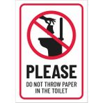 Please Do Not Throw Paper In The Toılet - Uyarı Tabela Levhası 24X34 cm Polikarbon - 24 x 34 cm - 1 Adet