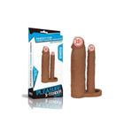Pleasure X-tender Titreşimli 76 Mm Uzatmalı Penis Kılıfı Ve Double Penis Brown