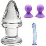 PleasureBox Seks Oyuncağı 9 cm + Silikon Meme Pompası Mor + Cam Dildo Mavi Twister 19 cm