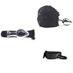 PleasureBox Seks Oyuncağı 9,5 cm + Kabarık Tavşan Kuyruğu Anal Tıkaç Siyah + Takmalı Dildo Kemeri Bacaklı