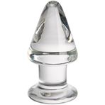 PleasureBox Seks Oyuncağı, Şehvetli Cam, Yapay Penis, Anal Tıkaç, Prostat Masajı Aleti, 9 cm, Şeffaf