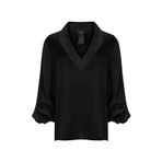 PleasureOfSilk Newali İpek Tunik Bluz Siyah M/L