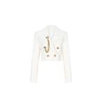 PleasureOfSilk Tüvit Crop Ceket ekru S