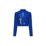 PleasureOfSilk Tüvit Crop Ceket saks L