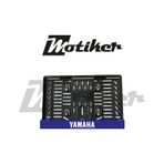 Pleksi Plakalık Lacivert Üstüne Beyaz Yamaha Yazılı Tasarımlı Motosiklet Plakalık Modeli