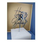 Pleksibu HAPPY BİRTHDAY 18 TH PASTA SÜSÜ GÜMÜŞ AYNALI PLEKSİ