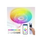 plentiful Akıllı Tavan Lambası 60W Kısılabilir, Bluetooth Hoparlör Uzaktan Kumanda Rgb Led Renk Değişimi Lamba