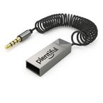 Plentiful Car Play Bluetooth Adaptör Araba ve Araç USB ve 3.5mm AUX Giriş Bluetooth 5.1 Adaptör Çevirici Arabanızda Müzi