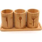Plentiful Home Doğal Bambu 3’lü Premium Kaşıklık Seti - 0 - 200 ml