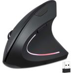Plentiful Kablosuz Vertical Bilek Destekli Ergonomik Dikey Mouse 800/1200/1600 Dpi - Siyah