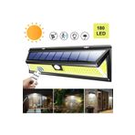Plentiful Solar 180 Led Güneş Enerjili Kumandalı 3 Modlu Duvar Lambası Su Geçirmez Garaj Bahçe Sokak