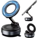 Plentiful Ultra Güçlü Vakumlu Manyetik Telefon Tutucu Ayna Cam Araba Uyumlu 360° Dönebilen iPhone/Android Uyumlu - Siyah