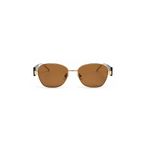 Plezen Gold Metal Çerçeveli Kahverengi Camlı Oval Unisex Vintage Retro Güneş Gözlüğü