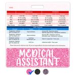 Plifal ABG Arteriyel Kan Gazı Kartlı Tıbbi Asistan Rozeti Arkadaşı - Hemşire Hemşireliği Hayati İşaretler Rozet Kartı, Pembe Yatay Profesyonel Referans Analizi Flash Kart İş için Hile Sayfası