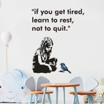 PLIGREAT Banksy Duvar Çıkartması Kız ve Kuş Çıkarılabilir Vinil Duvar Çıkartması Sokaklar Banksy Grafiti Duvar Sanatı Duvar Resimleri Yatak Odası Çocuk Odası Ofis Ev Duvar Dekorasyonu