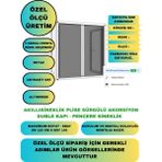 Plise Pileli Akordiyon Sürgülü Duble Kapı Sinekliği 0-120 En, 0-140 Boy - Çok Renkli - 120x140