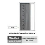 Plise Pileli Akordiyon Sürgülü Sineklik 0-90 X 0-210 Cm(Çelik Kapı, Ahşap Kapı ,Pimapen Kapı)Pilise