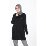 Plistre 1451_NAKIŞLI Basic Tesettür Tunik - 36 - 00100 Siyah