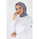 Plistre 1451_NAKIŞLI Basic Tesettür Tunik - Beyaz - 36