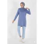 Plistre 1451_NAKIŞLI Basic Tesettür Tunik - Royal Mavisi - 36