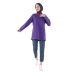 PLISTRE 2229_Şardonlu Karyoka Dikişli Basic Tesettür Sweatshirt