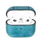Plm Apple Airpods 3 Nesil Juni AA32 Mavi Uyumlu Deri Kılıf