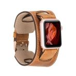Plm Cuff G19 Taba 42-44-45 mm Apple Watch Uyumlu Deri Kordon