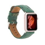 Plm DE6 Yeşil 42-44-45 mm Apple Watch Uyumlu Deri Kordon