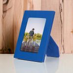 PLM Gerçek Deri Masaüstü Fotoğraf Çerçevesi, 22X17CM (15X10 Foto) Mavi
