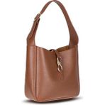 PLM Her Kombine Uyum Sağlayan Klasik Hakiki Deri Kadın Omuz Çantası – Azura - Tan Rengi - 23 × 23 × 9 cm - Taba