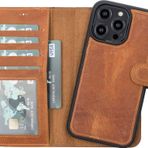 Plm MWWN G19 Apple iPhone 14 Pro Max Uyumlu Taba Deri Cüzdanlı Kılıf