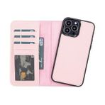 Plm NU2 Pembe Apple iPhone 13 Pro Max Uyumlu Deri Cüzdanlı Kılıf