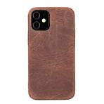 PLM Rock Cover Deri Telefon Kılıfı iPhone 12 Mini G2 Kahve