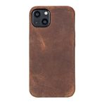 Plm Rock G2 Kahverengi Apple iPhone 13 Mini Uyumlu Deri Arka Kapak