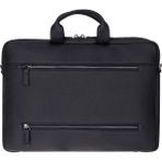 PLM Truro Hakiki Deri Laptop Çantası 16", Seyahat Uyumlu Evrak Çantası - 39 cm x 30 cm x 6 cm - Siyah