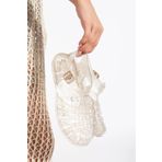 PLN SHOES Jelly Altın Simli Şeffaf Kadın Sandalet