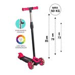 Plodna House Twist Led Işıklı 3 Tekerlekli Yükseklik Ayarlı PEMBE Scooter