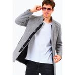 PLT8327 DEWBERRY ERKEK KABAN-DİAGONAL GRİ - Kristal Şeffaf - 3XL