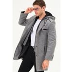 PLT8371 DEWBRRY ERKEK PALTO-DİAGONAL SİYAH- GRİ