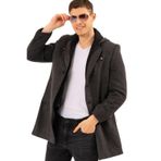 PLT8376 DEWBERRY ERKEK PALTO-DESENLİ KOYU ANTRASİT