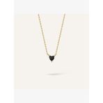 Plum Black Heart Small Kalp Kesim Yakut Rengi Taşlı Altın Kolye