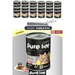 Plus 12'Li Tavuklu Yavru Puppy Kedi Konserve Chunk Parça Etli Yaş Mama 400 Gr