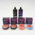 Plus Car Pluscar Mega Garaj Boya Yenileme Seti - Kalın Pasta (As 1200) & Hare Giderici (As 2000) + 4 Adet Polisaj Süngeri (2 Premium, 2 Normal) - 2 lt
